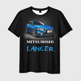 Мужская футболка 3D с принтом Mitsubishi Lancer в Екатеринбурге, 100% полиэфир | прямой крой, круглый вырез горловины, длина до линии бедер | auto | lancer | mitsubishi | авто | автомобиль | водитель | лансер | мицубиси | тачка | японец