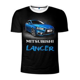 Мужская футболка 3D спортивная с принтом Mitsubishi Lancer в Екатеринбурге, 100% полиэстер с улучшенными характеристиками | приталенный силуэт, круглая горловина, широкие плечи, сужается к линии бедра | auto | lancer | mitsubishi | авто | автомобиль | водитель | лансер | мицубиси | тачка | японец