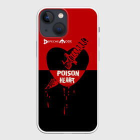 Чехол для iPhone 13 mini с принтом Poison heart в Екатеринбурге,  |  | depeche mode | альтернативный | вестник моды | депеш мод | дэйв гаан | индастриал | клинок | красное | кровь капли | мартин гор | музыка | надпись | новая волна | нож | рок | сердце | синти поп | черное