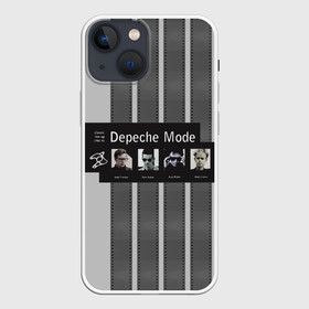 Чехол для iPhone 13 mini с принтом Группа Depeche Mode в Екатеринбурге,  |  | depeche mode | альтернативный | вестник моды | депеш мод | дэйв гаан | индастриал | лента | мартин гор | музыка | надпись | новая волна | рок | синти поп | электроник | энди флетчер