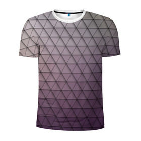 Мужская футболка 3D спортивная с принтом Кольчуга из треугольников в Екатеринбурге, 100% полиэстер с улучшенными характеристиками | приталенный силуэт, круглая горловина, широкие плечи, сужается к линии бедра | Тематика изображения на принте: абстракция | геометрия | текстура | узор