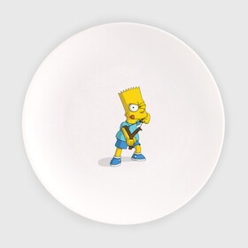 Тарелка с принтом Bart Simpson в Екатеринбурге, фарфор | диаметр - 210 мм
диаметр для нанесения принта - 120 мм | барт | разбойник | рогатка. | симпсоны