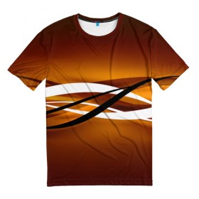 Мужская футболка 3D с принтом Горизонталь в Екатеринбурге, 100% полиэфир | прямой крой, круглый вырез горловины, длина до линии бедер | 