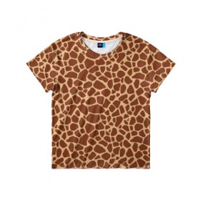 Детская футболка 3D с принтом Жираф в Екатеринбурге, 100% гипоаллергенный полиэфир | прямой крой, круглый вырез горловины, длина до линии бедер, чуть спущенное плечо, ткань немного тянется | Тематика изображения на принте: africa | afro | etnos | girafe | африка | афро | жираф | этно