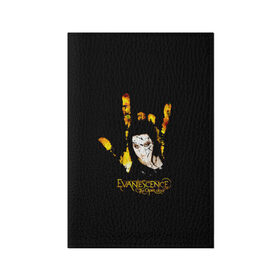 Обложка для паспорта матовая кожа с принтом Evanescence рука в Екатеринбурге, натуральная матовая кожа | размер 19,3 х 13,7 см; прозрачные пластиковые крепления | 
