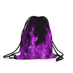 Рюкзак-мешок 3D с принтом Фиолетовый огонь в Екатеринбурге, 100% полиэстер | плотность ткани — 200 г/м2, размер — 35 х 45 см; лямки — толстые шнурки, застежка на шнуровке, без карманов и подкладки | Тематика изображения на принте: лиловый | пламя | яркий