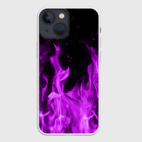 Чехол для iPhone 13 mini с принтом ФИОЛЕТОВЫЙ ОГОНЬ | VIOLET FLAME NEON в Екатеринбурге,  |  | лиловый | пламя | яркий