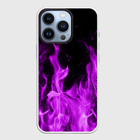 Чехол для iPhone 13 Pro с принтом ФИОЛЕТОВЫЙ ОГОНЬ | VIOLET FLAME NEON в Екатеринбурге,  |  | лиловый | пламя | яркий