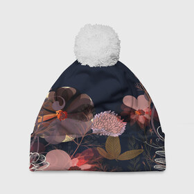 Шапка 3D c помпоном с принтом Blossom fashion в Екатеринбурге, 100% полиэстер | универсальный размер, печать по всей поверхности изделия | blossom | flower | бабочки | весна | лето | природа | расцвет | цвет | цветение | цветковое растение | цветок