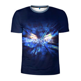 Мужская футболка 3D спортивная с принтом Взгляд Evanescence в Екатеринбурге, 100% полиэстер с улучшенными характеристиками | приталенный силуэт, круглая горловина, широкие плечи, сужается к линии бедра | 