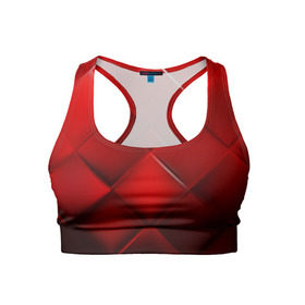 Женский спортивный топ 3D с принтом Red squares в Екатеринбурге, 82% полиэстер, 18% спандекс Ткань безопасна для здоровья, позволяет коже дышать, не мнется и не растягивается |  | абстракция | геометрия | квадрат | текстура