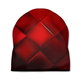 Шапка 3D с принтом Red squares в Екатеринбурге, 100% полиэстер | универсальный размер, печать по всей поверхности изделия | абстракция | геометрия | квадрат | текстура