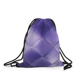 Рюкзак-мешок 3D с принтом Фиолетовые грани в Екатеринбурге, 100% полиэстер | плотность ткани — 200 г/м2, размер — 35 х 45 см; лямки — толстые шнурки, застежка на шнуровке, без карманов и подкладки | абстракция | геометрия | квадрат | текстура | фиолетовый