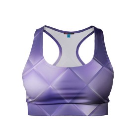 Женский спортивный топ 3D с принтом Фиолетовые грани в Екатеринбурге, 82% полиэстер, 18% спандекс Ткань безопасна для здоровья, позволяет коже дышать, не мнется и не растягивается |  | абстракция | геометрия | квадрат | текстура | фиолетовый