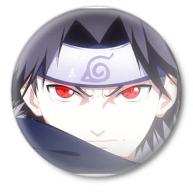 Значок с принтом Sasuke Uchiha в Екатеринбурге,  металл | круглая форма, металлическая застежка в виде булавки | 