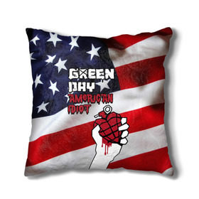 Подушка 3D с принтом Green Day American Idiot в Екатеринбурге, наволочка – 100% полиэстер, наполнитель – холлофайбер (легкий наполнитель, не вызывает аллергию). | состоит из подушки и наволочки. Наволочка на молнии, легко снимается для стирки | american idiot | green day | альтернативный | билли джо армстронг | грин дей | группа | зелёный день | майк дёрнт | музыка | панк | поп | поппанк | рок | сша | тре кул | флаг