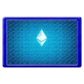 Магнит 45*70 с принтом Blue Ethereum - Синий Эфириум в Екатеринбурге, Пластик | Размер: 78*52 мм; Размер печати: 70*45 | Тематика изображения на принте: black milk | cryptocurrency | eth | ethereum | etherium | litecoin | виталик бутерин | крипта | крипто | криптовалюта | лайткоин | майнер | майнинг | эфир