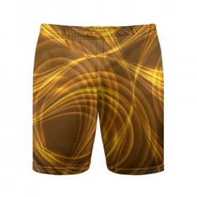 Мужские шорты 3D спортивные с принтом Золотые вихри в Екатеринбурге,  |  | gold | абстракция | вихрь | золото | золотой | текстура | узор