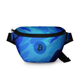 Поясная сумка 3D с принтом Blue Sea Camo Bitcoin в Екатеринбурге, 100% полиэстер | плотная ткань, ремень с регулируемой длиной, внутри несколько карманов для мелочей, основное отделение и карман с обратной стороны сумки застегиваются на молнию | blue | camo | camouflage | coin | crypto | currency | ethereum | litecoin | mining | token | биткоин | биток | камо | камуфляж | крипта | крипто | криптовалюта | лайткоин | майнинг | ферма | эфир