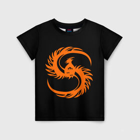 Детская футболка 3D с принтом phoenix в Екатеринбурге, 100% гипоаллергенный полиэфир | прямой крой, круглый вырез горловины, длина до линии бедер, чуть спущенное плечо, ткань немного тянется | phenix | phoenix | огненная птица | огонь