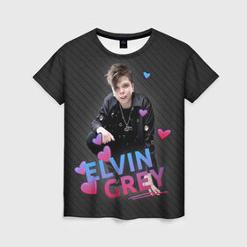 Женская футболка 3D с принтом Love Elvin Grey в Екатеринбурге, 100% полиэфир ( синтетическое хлопкоподобное полотно) | прямой крой, круглый вырез горловины, длина до линии бедер | Тематика изображения на принте: elvin grey | элвин грей