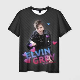 Мужская футболка 3D с принтом Love Elvin Grey в Екатеринбурге, 100% полиэфир | прямой крой, круглый вырез горловины, длина до линии бедер | elvin grey | элвин грей