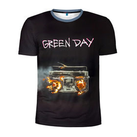 Мужская футболка 3D спортивная с принтом Green Day магнитофон в огне в Екатеринбурге, 100% полиэстер с улучшенными характеристиками | приталенный силуэт, круглая горловина, широкие плечи, сужается к линии бедра | Тематика изображения на принте: american idiot | green day | альтернативный | билли джо армстронг | грин дей | группа | зелёный день | майк дёрнт | музыка | панк | поп | поппанк | рок | тре кул