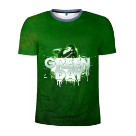 Мужская футболка 3D спортивная с принтом Зелень Green Day в Екатеринбурге, 100% полиэстер с улучшенными характеристиками | приталенный силуэт, круглая горловина, широкие плечи, сужается к линии бедра | Тематика изображения на принте: american idiot | green day | альтернативный | билли джо армстронг | грин дей | группа | зелёный день | майк дёрнт | музыка | панк | поп | поппанк | поцелуй | рок | тре кул