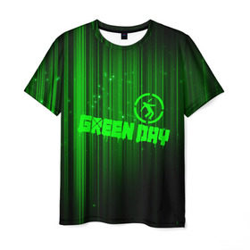 Мужская футболка 3D с принтом Green Day лучи в Екатеринбурге, 100% полиэфир | прямой крой, круглый вырез горловины, длина до линии бедер | american idiot | green day | альтернативный | билли джо армстронг | грин дей | группа | зелёный день | майк дёрнт | музыка | надпись | панк | поп | поппанк | рок | тре кул