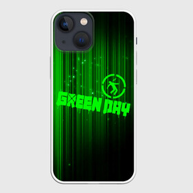 Чехол для iPhone 13 mini с принтом Green Day лучи в Екатеринбурге,  |  | american idiot | green day | альтернативный | билли джо армстронг | грин дей | группа | зелёный день | майк дёрнт | музыка | надпись | панк | поп | поппанк | рок | тре кул