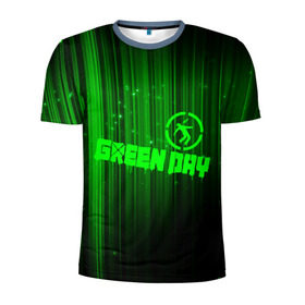 Мужская футболка 3D спортивная с принтом Green Day лучи в Екатеринбурге, 100% полиэстер с улучшенными характеристиками | приталенный силуэт, круглая горловина, широкие плечи, сужается к линии бедра | american idiot | green day | альтернативный | билли джо армстронг | грин дей | группа | зелёный день | майк дёрнт | музыка | надпись | панк | поп | поппанк | рок | тре кул