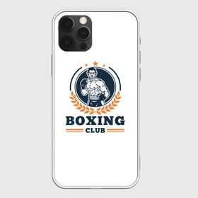 Чехол для iPhone 12 Pro с принтом BOXING CLUB в Екатеринбурге, силикон | область печати: задняя сторона чехла, без боковых панелей | бокс | клуб | перчатки | спорт | чемпион