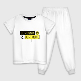 Детская пижама хлопок с принтом Borussia Dortmund - New Design 2018 в Екатеринбурге, 100% хлопок |  брюки и футболка прямого кроя, без карманов, на брюках мягкая резинка на поясе и по низу штанин
 | боруссия дортмунд