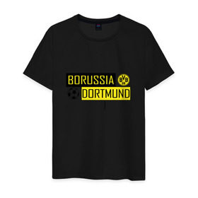 Мужская футболка хлопок с принтом Borussia Dortmund - New Design 2018 в Екатеринбурге, 100% хлопок | прямой крой, круглый вырез горловины, длина до линии бедер, слегка спущенное плечо. | боруссия дортмунд