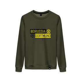 Женский свитшот хлопок с принтом Borussia Dortmund - New Design 2018 в Екатеринбурге, 100% хлопок | прямой крой, круглый вырез, на манжетах и по низу широкая трикотажная резинка  | боруссия дортмунд