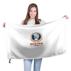 Флаг 3D с принтом BOXING CLUB в Екатеринбурге, 100% полиэстер | плотность ткани — 95 г/м2, размер — 67 х 109 см. Принт наносится с одной стороны | бокс | перчатки | спорт | чемпион