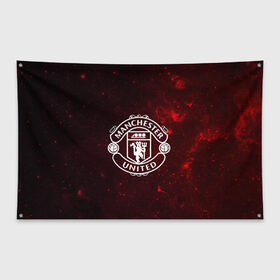Флаг-баннер с принтом Manchester United в Екатеринбурге, 100% полиэстер | размер 67 х 109 см, плотность ткани — 95 г/м2; по краям флага есть четыре люверса для крепления | манчестер юнайтед