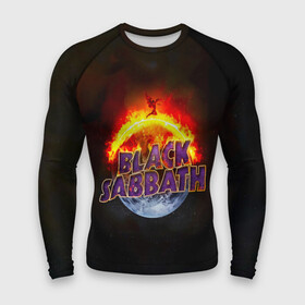 Мужской рашгард 3D с принтом Black Sabbath земля в огне в Екатеринбурге,  |  | black sabbath | группа | метал | надпись | оззи | осборн | хард рок | хеви метал