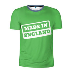 Мужская футболка 3D спортивная с принтом Made in England в Екатеринбурге, 100% полиэстер с улучшенными характеристиками | приталенный силуэт, круглая горловина, широкие плечи, сужается к линии бедра | англия | надпись | сделано | страна | турист
