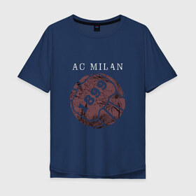Мужская футболка хлопок Oversize с принтом AC Milan - 1899 Vintage (2018) в Екатеринбурге, 100% хлопок | свободный крой, круглый ворот, “спинка” длиннее передней части | 