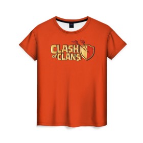 Женская футболка 3D с принтом Clash of Clans в Екатеринбурге, 100% полиэфир ( синтетическое хлопкоподобное полотно) | прямой крой, круглый вырез горловины, длина до линии бедер | игра | кланс | клэш | онлайн | оф | стратегия