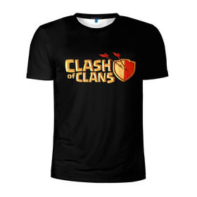 Мужская футболка 3D спортивная с принтом Clash of Clans в Екатеринбурге, 100% полиэстер с улучшенными характеристиками | приталенный силуэт, круглая горловина, широкие плечи, сужается к линии бедра | игра | кланс | клэш | онлайн | оф | стратегия