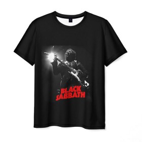 Мужская футболка 3D с принтом Black Sabbath в Екатеринбурге, 100% полиэфир | прямой крой, круглый вырез горловины, длина до линии бедер | black sabbath | ozzy osbourne | билл уорд | гизер батлер | гитара | группа | метал | музыка | надпись | оззи | осборн | песни | рок | солист | тони айомми | хард рок | хеви метал