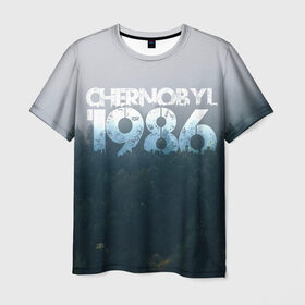 Мужская футболка 3D с принтом Чернобыль 1986 в Екатеринбурге, 100% полиэфир | прямой крой, круглый вырез горловины, длина до линии бедер | 1986 | дым | завод | лес | опасность | радиация | чаэс | чернобыль | экология