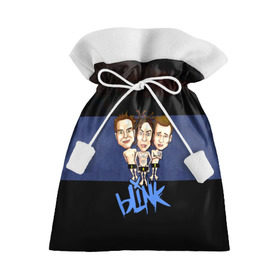Подарочный 3D мешок с принтом Группа Blink-182 в Екатеринбурге, 100% полиэстер | Размер: 29*39 см | blink | альтернативный рок | блинк | группа | марк хоппус | музыка | мэтт скиба | надпись | панк | панк рок | песни | поп панк | рок | синий | скейт панк | трэвис баркер