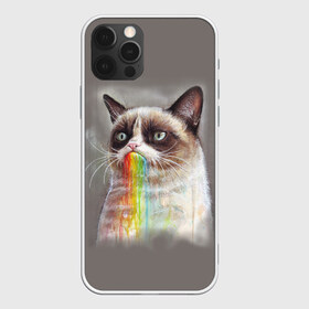 Чехол для iPhone 12 Pro Max с принтом Grumpy Cat в Екатеринбурге, Силикон |  | animal | cat | grumpy cat | животное | кот | котенок | кошка | радуга