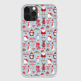 Чехол для iPhone 12 Pro Max с принтом Рождественская Милота в Екатеринбурге, Силикон |  | дед мороз | заяц | колокольчик | лиса | лисичка | медведь | олень | омела | пингвин | санта клаус