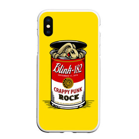 Чехол для iPhone XS Max матовый с принтом Crappy punk rock в Екатеринбурге, Силикон | Область печати: задняя сторона чехла, без боковых панелей | blink | альтернативный | банка | блинк | группа | заяц | марк хоппус | музыка | мэтт скиба | надпись | панк | панк рок | песни | поп | рок | скейт | смайл | смайлик | трэвис баркер