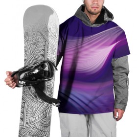 Накидка на куртку 3D с принтом Фиолетовые Волны в Екатеринбурге, 100% полиэстер |  | Тематика изображения на принте: линии | узоры | фиолетовый | цвет