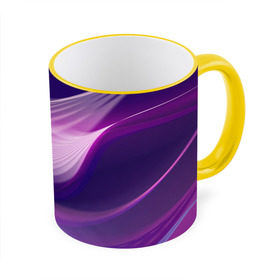 Кружка с принтом Фиолетовые Волны в Екатеринбурге, керамика | ёмкость 330 мл | линии | узоры | фиолетовый | цвет